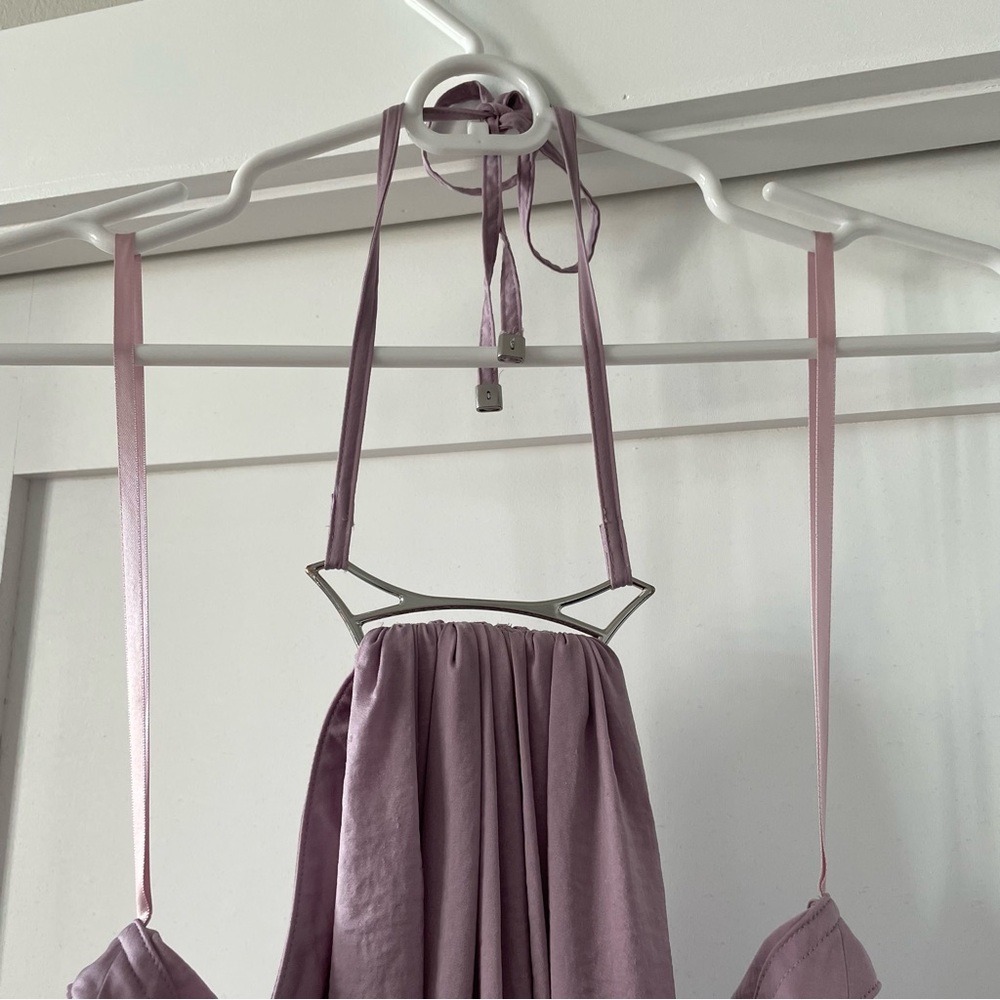 KAUFMANFRANCO Maxi Halter Dress in Lilac - Picture 5 of 15